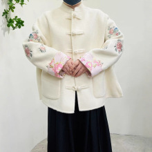 国色芳华 2025重工刺绣新中式国风气质高级小众双面手缝羊毛大衣