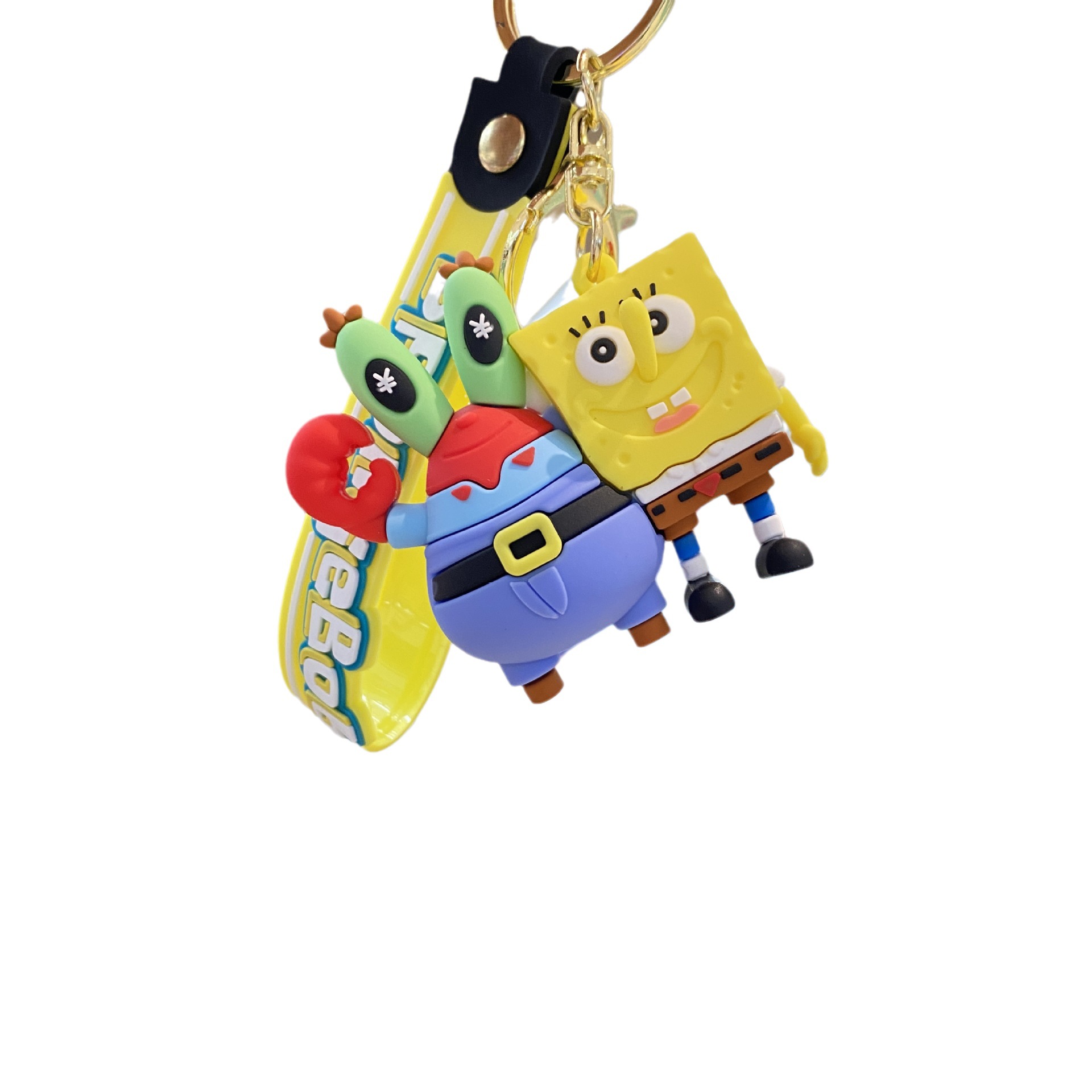 Esponja de dibujos animados bebé llavero lindo Paida estrella muñeca colgante par bolsa apertura temporada coche pequeño regalo