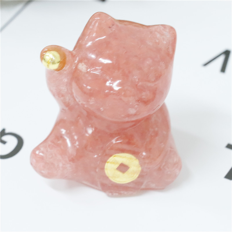 水晶の猫のデスクトップの置物の家の装飾のゴムの猫の工芸品の小さくて美しい猫の置物の卸売り