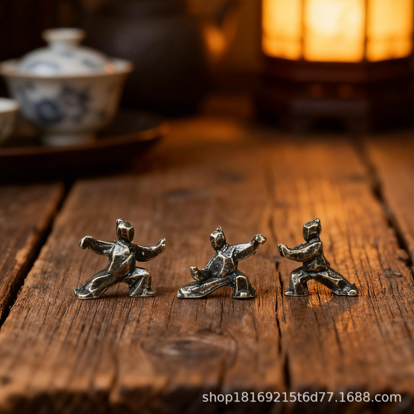 新中式太极功夫武侠人物创意摆件家居桌面茶桌造景茶宠装饰工艺品