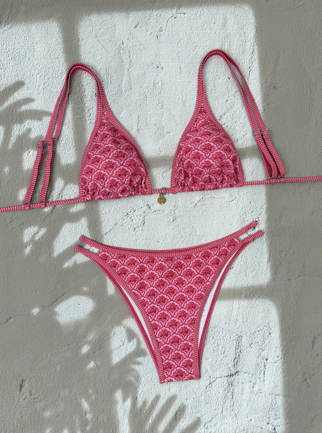 New Sexy Swimsuit High End Beach Tie Up Bikini For Women Print Foreign Swimwear_ecoleips.com