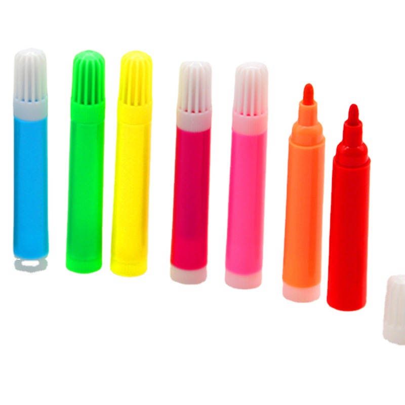 Producción de la fábrica estudiante de la escuela primaria suministros de arte pincel de pintura papelería caja de regalo pluma de color 12 color cabeza grande traje de pluma de acuarela