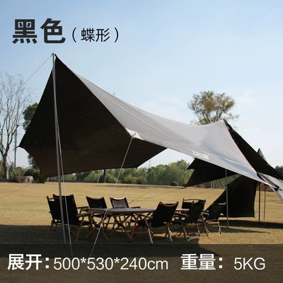 Butterfly-Shaped Hexagonal Canopy Tent for Avtomobil yan çətirləri - butterfly-black-more-than-8-people