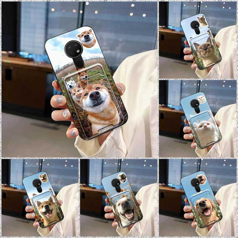 Suitable for Nokia Mobile Phone Case Cooling Card Holder Dustproof Simple Youthful Personality Cartoon Cute Pet Selfie Trendy Cat