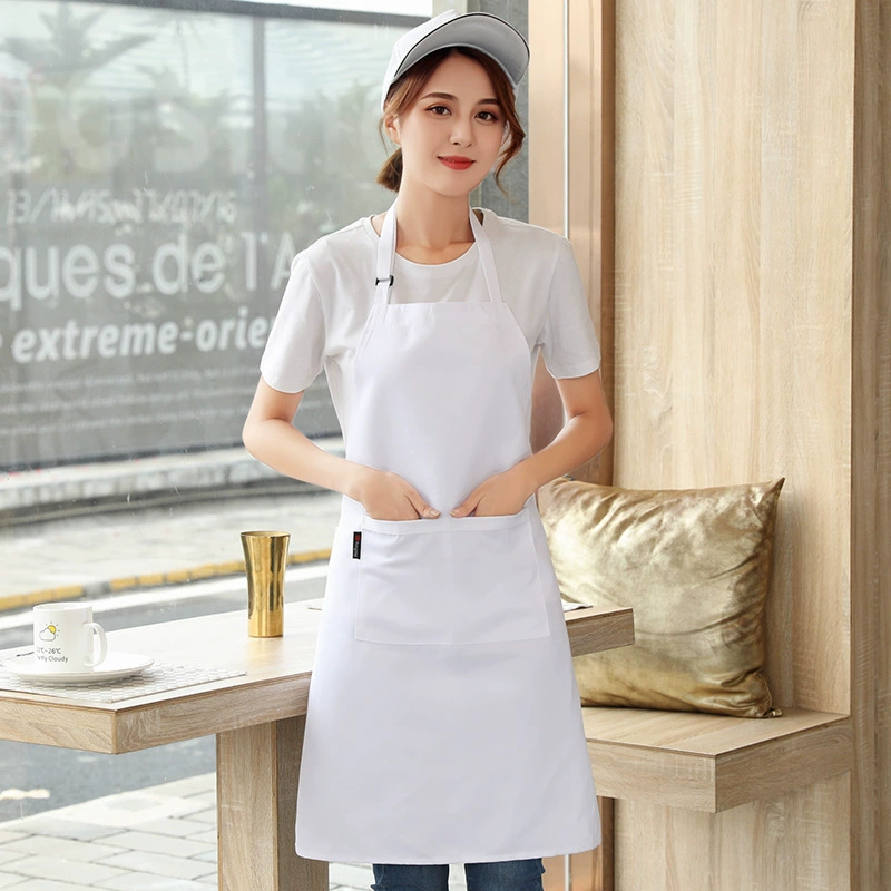 Новый модный фартук с завязками на шее для домашнего использования, защита от пятен, простой фартук для маникюра, фартук для официантов в кафе и ресторанах.