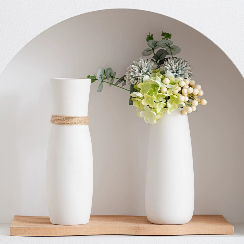 Современная минималистская керамическая цветочная композиция ваза креативная гостиная белая сухая цветочная фигурка Amazon горячие украшения украшения