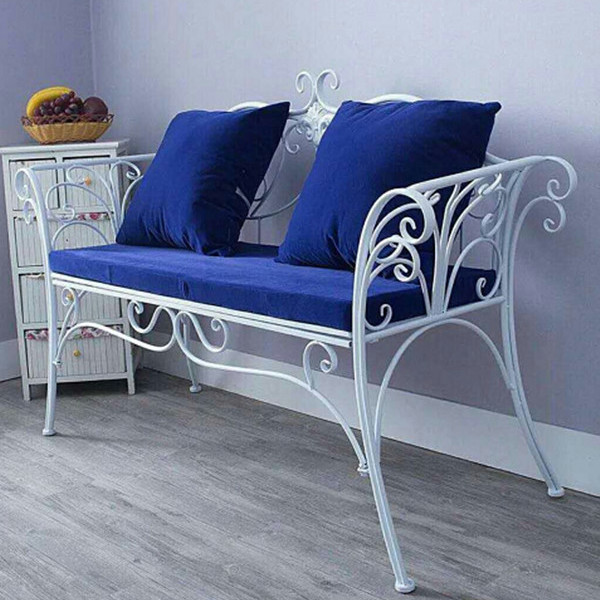 Скамья садовая белая
