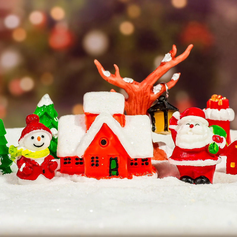 Adornos navideños de Papá Noel transfronterizos, nuevas piezas de micropaisaje de resina, reno de Año Nuevo para acuario