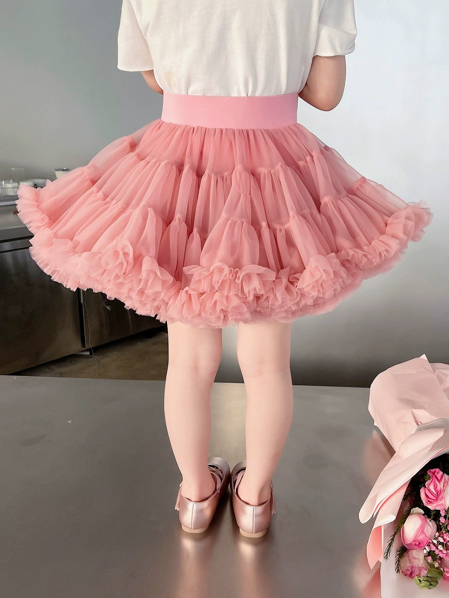 2025 новый балетная юбка? tutu skirt детская пушистая юбка выпуклая юбка второго поколения Gabonese girl cake skirt