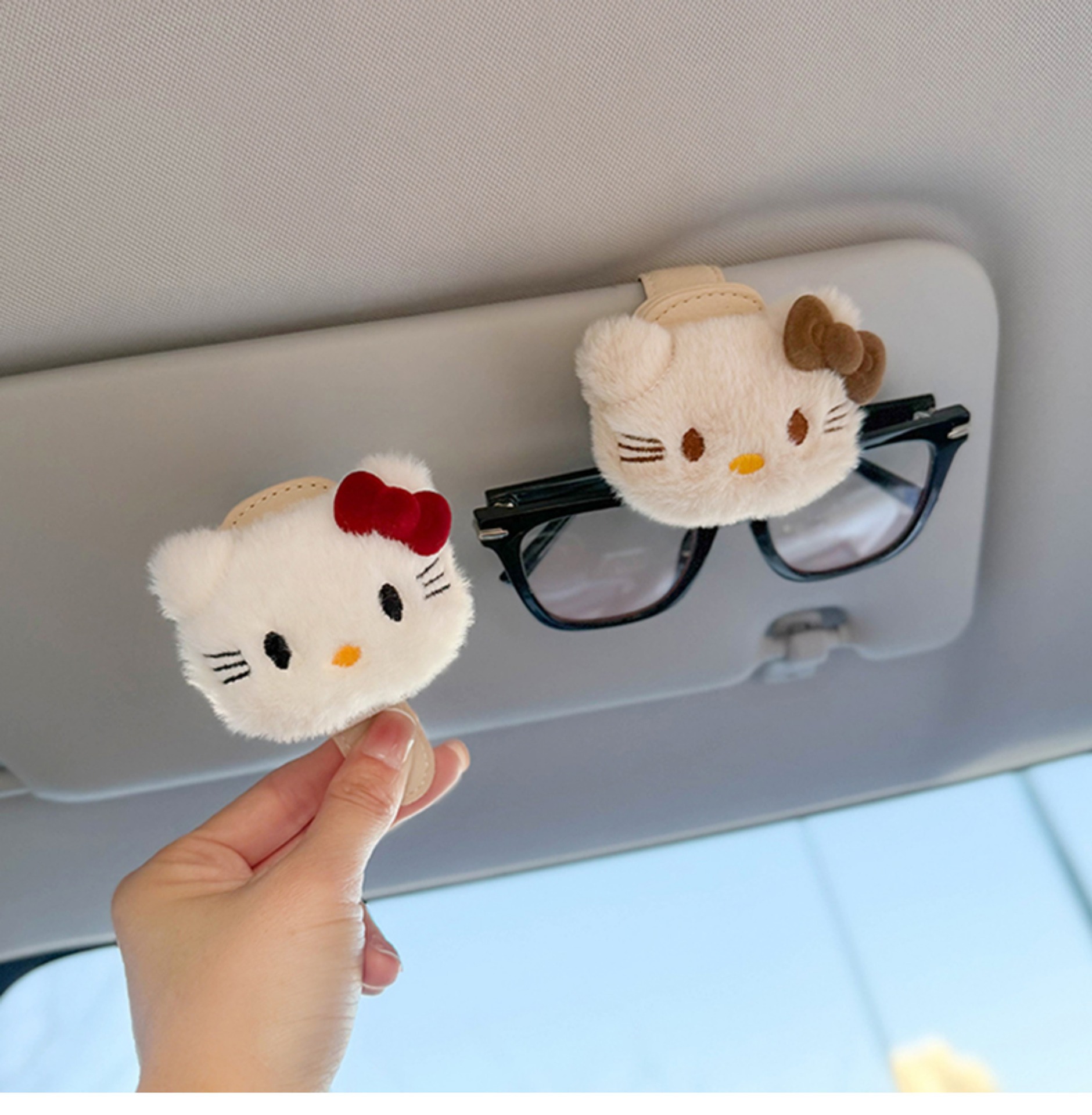 Car-Mounted Glasses Clip for Use in the Car, Sunglasses Holder, Sun Visor Magnetic Clip, Cute and High-End for Women