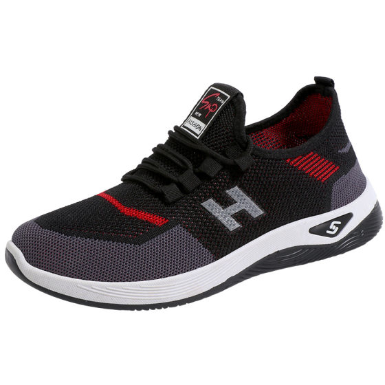 Men's Shoes New Korean Style Mesh Casual Shoes Men's Soft Bottom Shoes Men's Fashionable Shoes Flying Woven Sports Shoes Men's Gifts for Sale