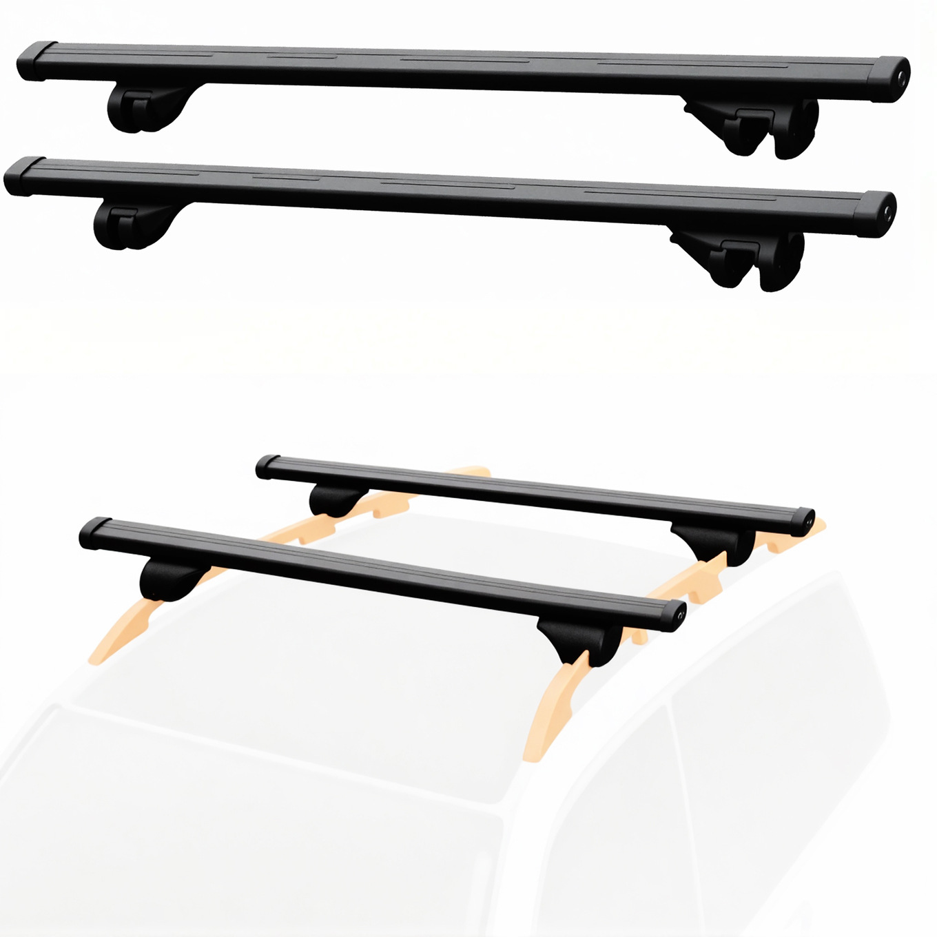 Universal SUV roof rack crossbar, car-mounted aluminum alloy crossbar, kayak and snowboard storage rack, no drilling required