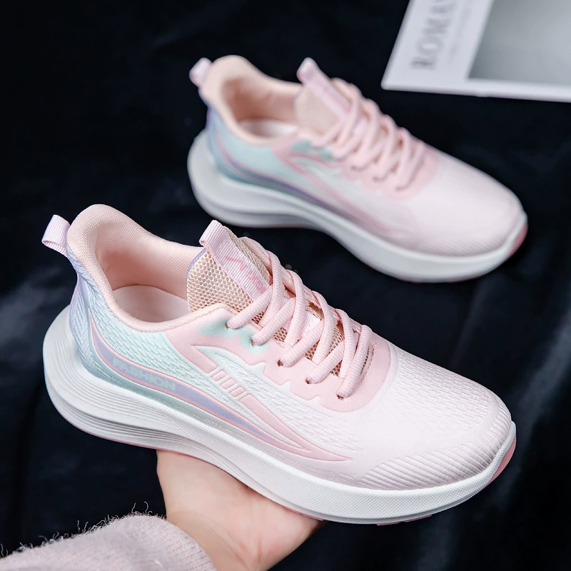 Трансграничная оптовая спортивная обувь женская новая весна лето нескользящая мягкая подошва износостойкая сетка дышащая повседневная обувь дикая супер легкая