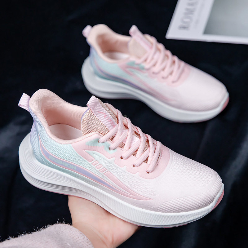 Giày thể thao nữ sneaker cổ thấp mặt lưới thoáng khí đế cao su chống trượt siêu nhẹ — 339 Màu hồng bay, 339 màu tím bay, 339 Feiwei-Hồng [Đóng hộp], 339 Feiwei-Tím [Đóng hộp]