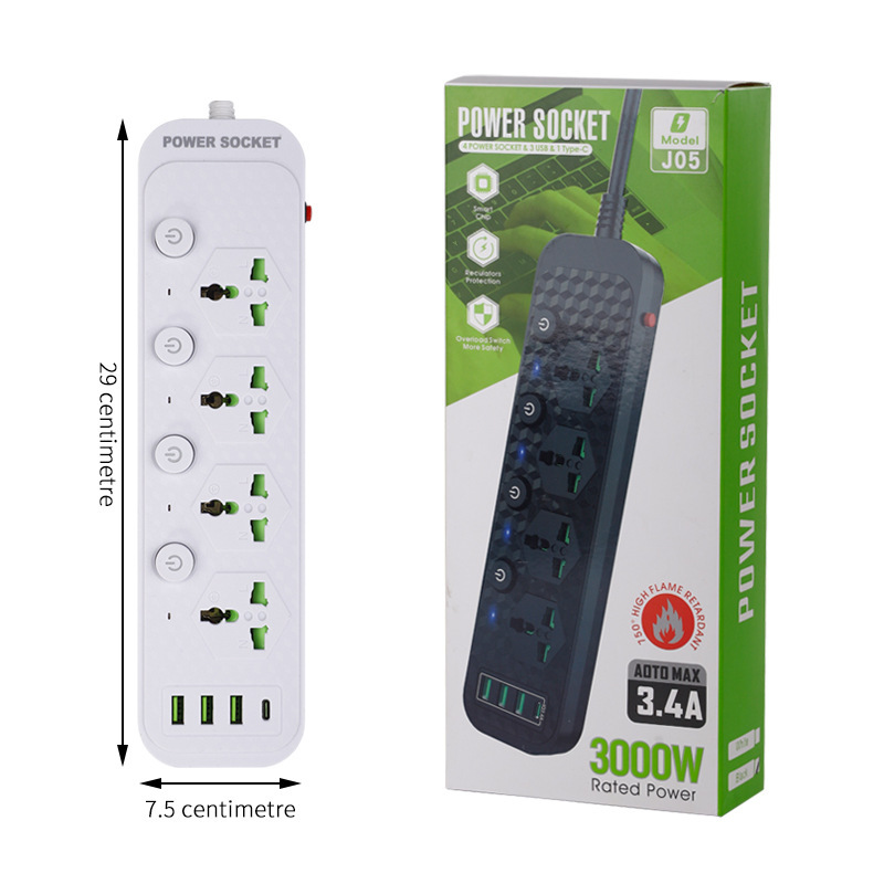 Exportaciones extranjeras 3 4 5 interruptor de control dividido control independiente USB-C TYPE-C PD placa de enchufe