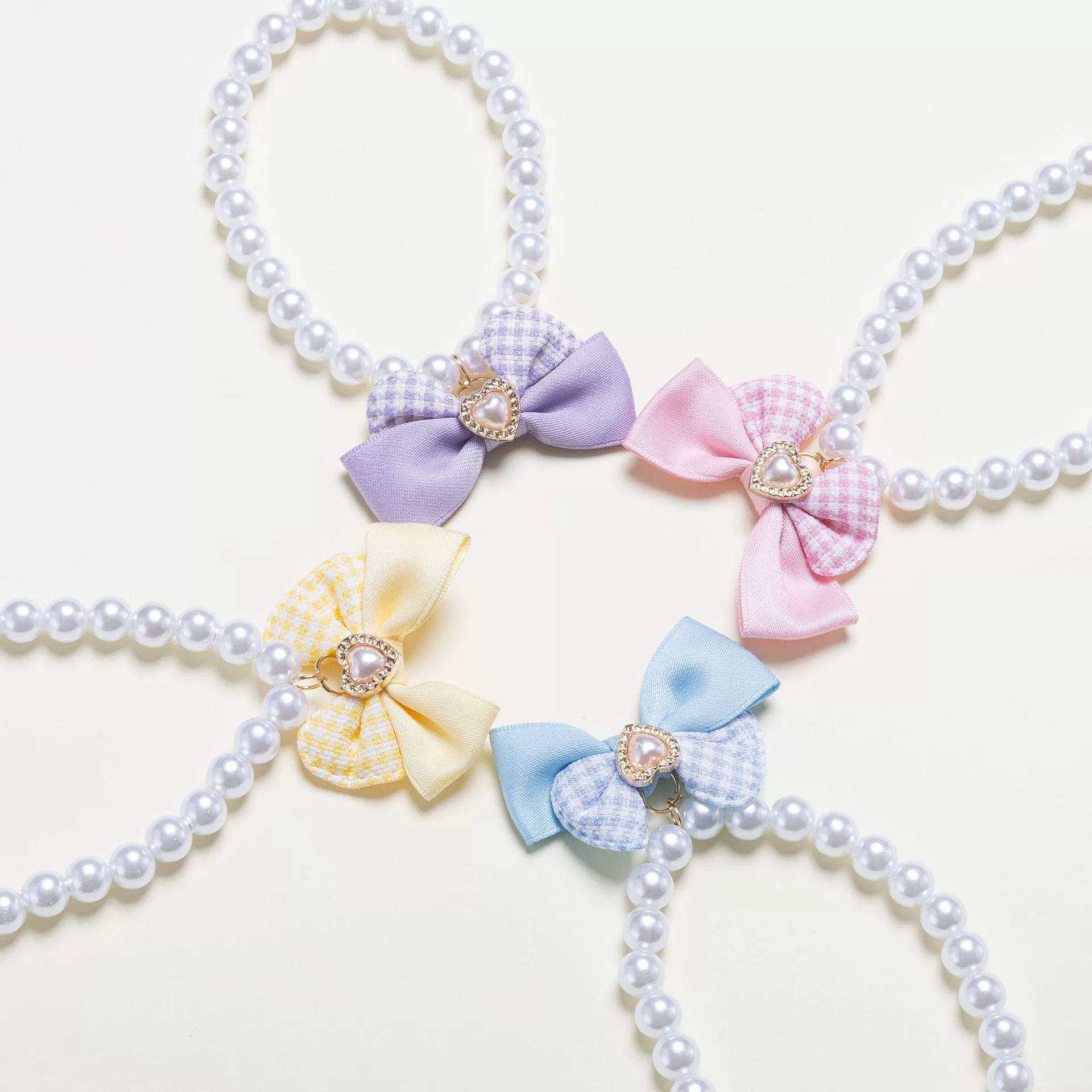 Макрон-бабочка Японский собачий нагрудник украшения Кошка Джинджира Маленькое жемчужное ожерелье