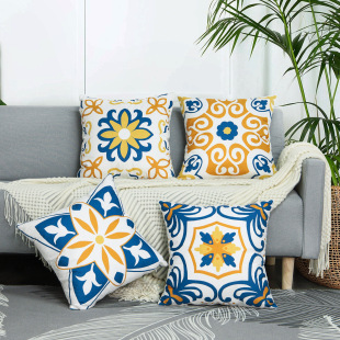 Cross-Border Hot Selling Pillow Cover Bohemian Geometric Print Pillow Cover Sofa Cushion Cushion Cover Home Decoration