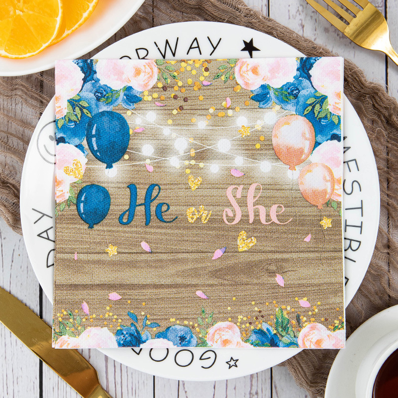 2023 Gender Reveal One-Time Stamp Toilet Paper Theme Party Decor Tablecloth Toilet Paper Cross-Border Festival Gold Foil Toilet Paper