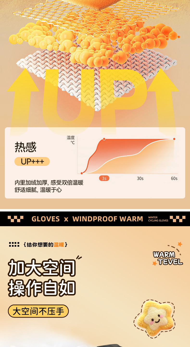 Electric motorcycle handlebar covers, winter warm electric bike gloves, waterproof windproof gloves, fleece-lined and thickened cotton hand guards