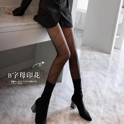 Lettered black stockings for women, anti-snagging and non-falling, summer ultra-thin flesh-colored light leg artifact leggings for outer wear pantyhose