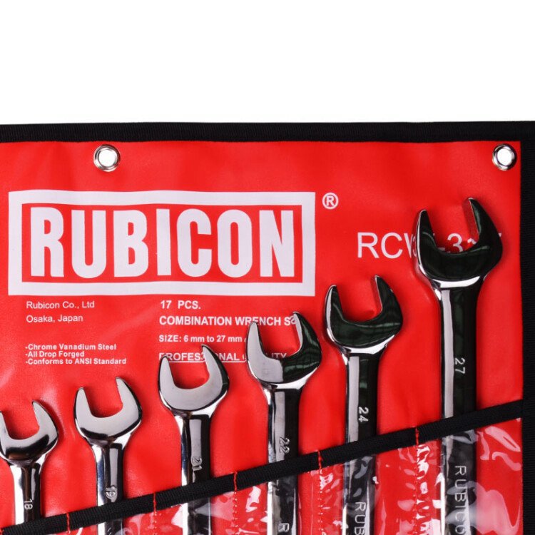 罗宾汉（RUBICON）RCW-317美式梅开扳手套装两用开口扳手组17件套