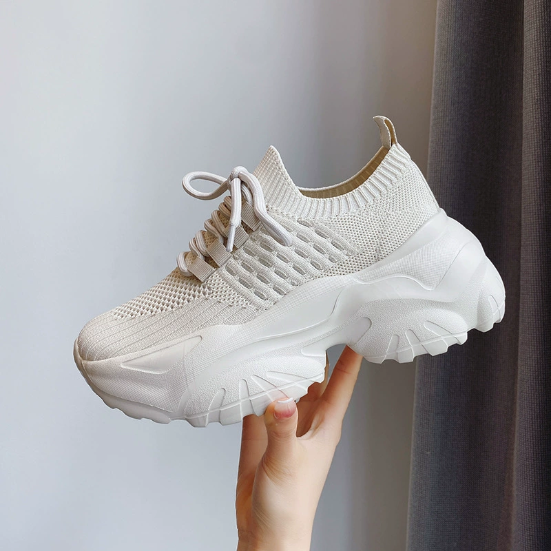 Летние новые стильные дышащие верх ботинок-«платформа» dad shoes малый размер 32-34 кэжуал спортивные кроссовки