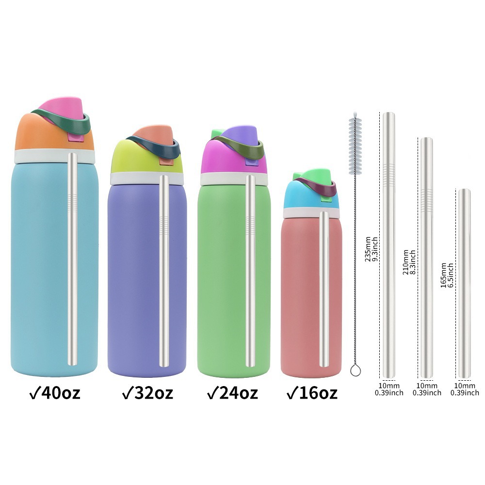 Amazon 10mm pajitas adaptan taza de agua Owala 40oz/32oz/16oz pajitas de acero inoxidable reutilizar
