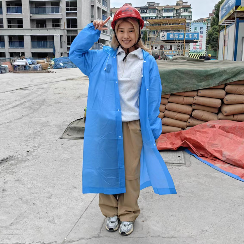 Construction Site Disposable Raincoat Thickeneded Waterproof Engineering Men's and Women's One-Piece Adult Outwear Portable Eva Long Waterproof