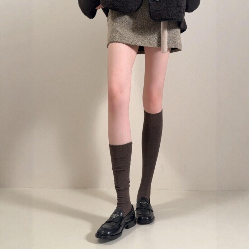 袜子女纯色小腿袜显瘦压力袜芭蕾风堆堆袜过膝袜保暖长袜女长筒袜|undefined