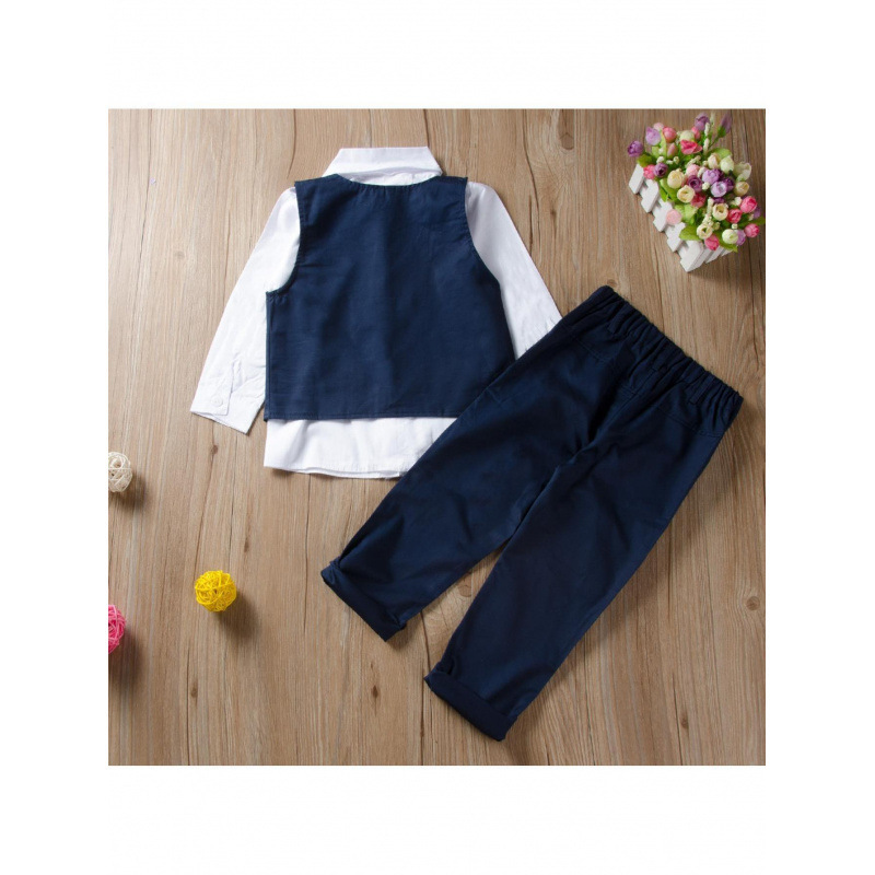 2026 Autumn and Winter Cross-Border Export New European and American Boys Gentleman Suit Tuxedo Vest Tie Shirt Pants