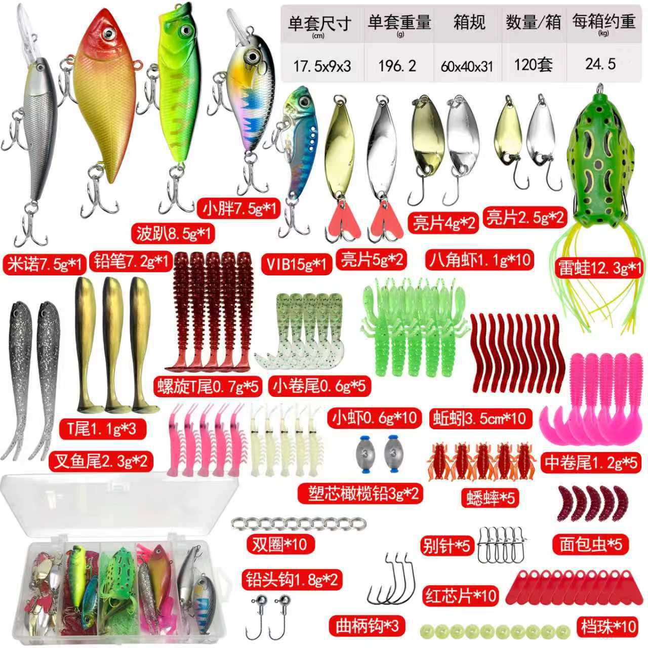 Juego completo de cebo Luya Juego completo de cebo falso Luya Lentejuelas Minuolei rana cebo falso cebo suave capa de natación completa cebo de pesca transfronterizo