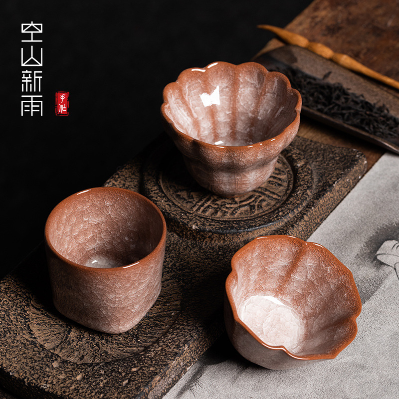 Kongshan Xinyu Longquan Celadon master Ice Tea cup ceramics Binglie Glaze Hydration Tea cup