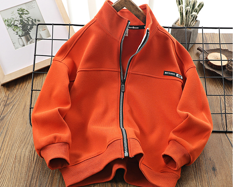 Jungenjacke, Mädchen-Baseballjacke, Kinderkleidung mittleren Alters, Frühlings- und Herbstbuchstaben bedruckt_voghion.com