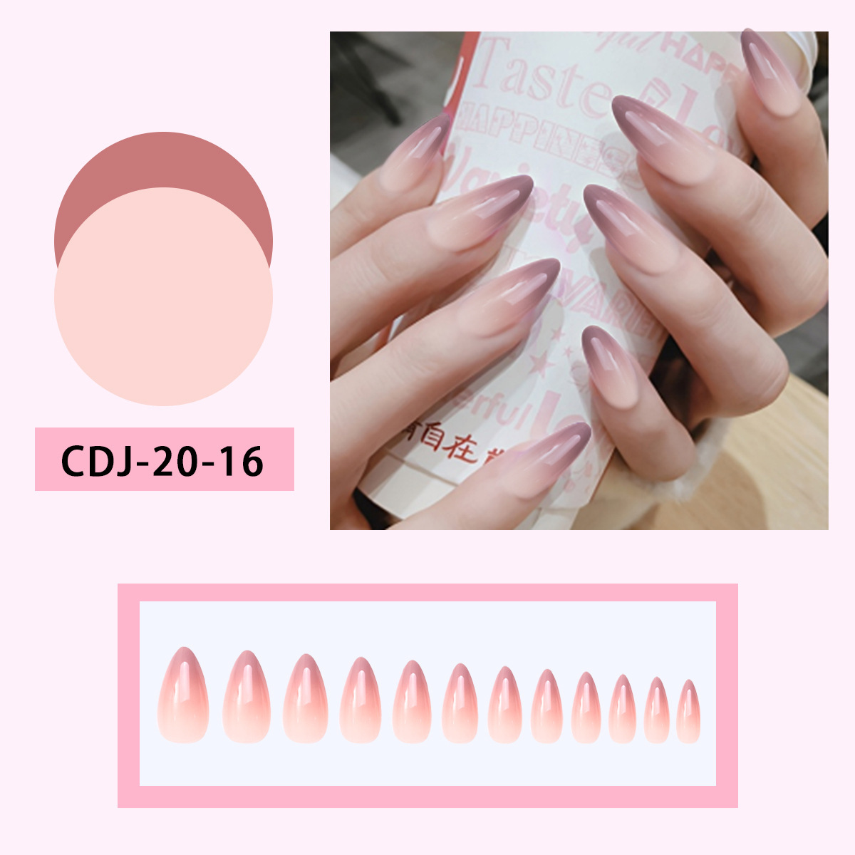 Gradiente desgaste de uñas productos terminados parches de uñas falsas estilo largo estilo simple desgaste de uñas de estilo simple