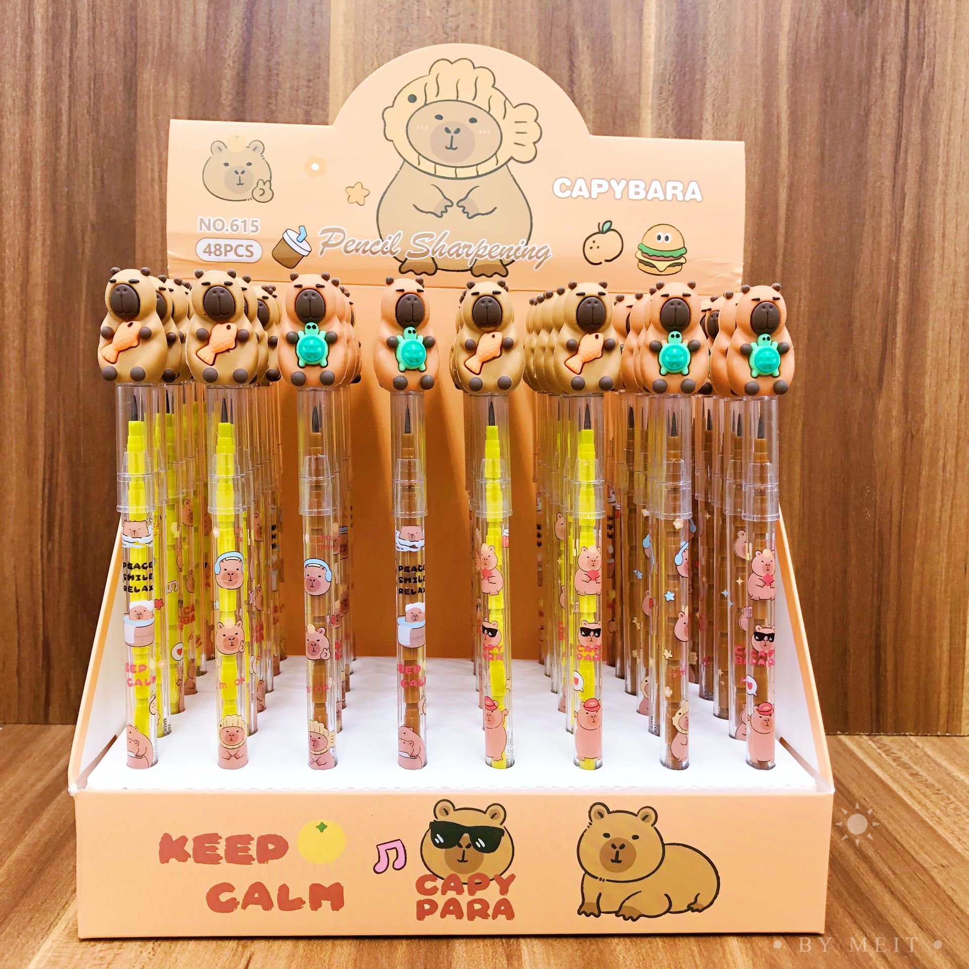 Kapibalah Bullet Pencil New Cartoon Free Egg Pencil Una caja de 48 lápices