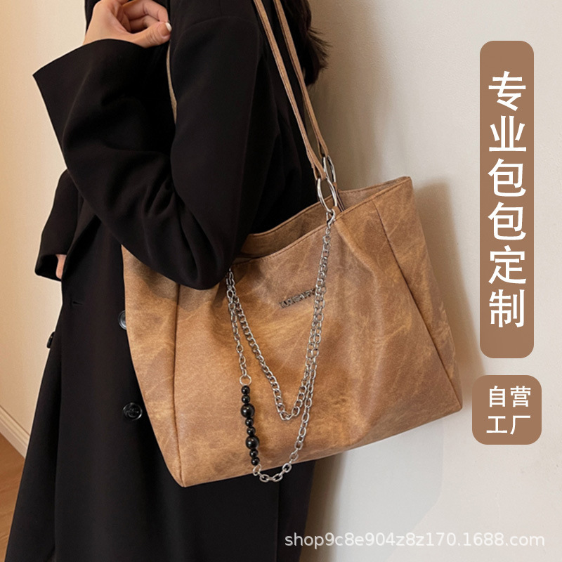Canvas Bag Customized Retro Style Commuter Bag College Student Class High-End Fashion Shoulder Gift Canvas Bag