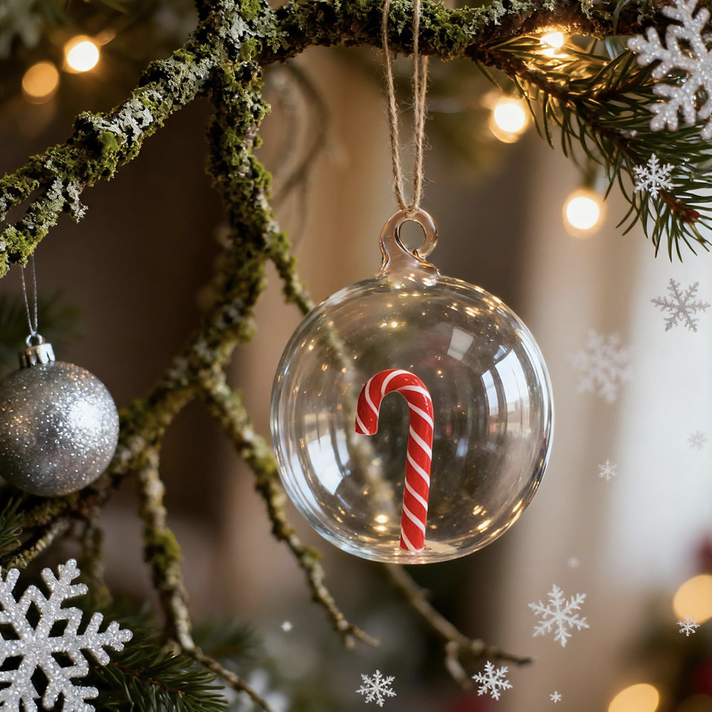 Bolas de decoración del árbol de Navidad Bolas transparentes de Navidad ciervo colgante Navidad atmósfera de diseño colgante muñeco de nieve bola de decoración
