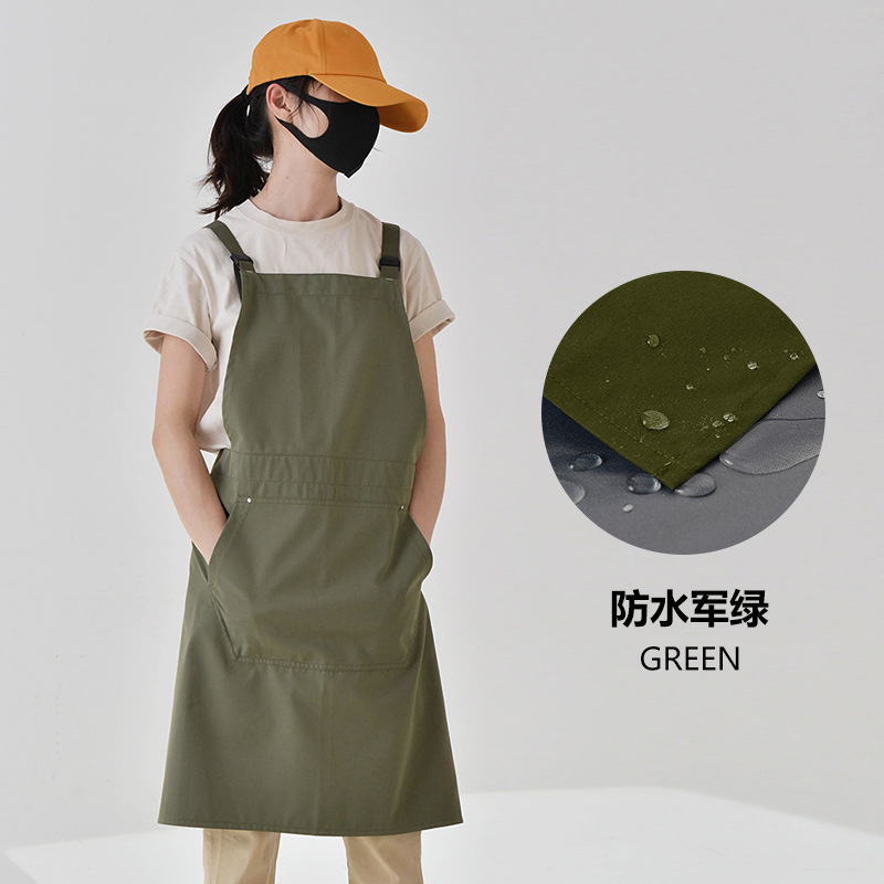 Delantal impermeable transfronterizo logotipo personalizado para hornear catering camarero ropa de trabajo cocina en casa delantal de lona al por mayor