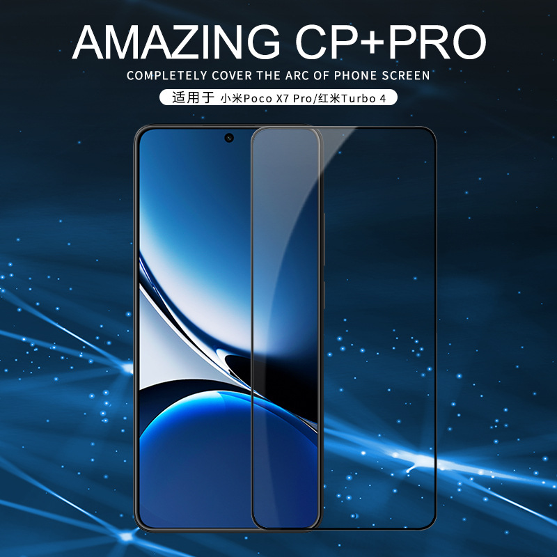 NILLKIN para Xiaomi Poco X7 Pro película de cobertura completa película de vidrio templado a prueba de explosiones Turbo 4