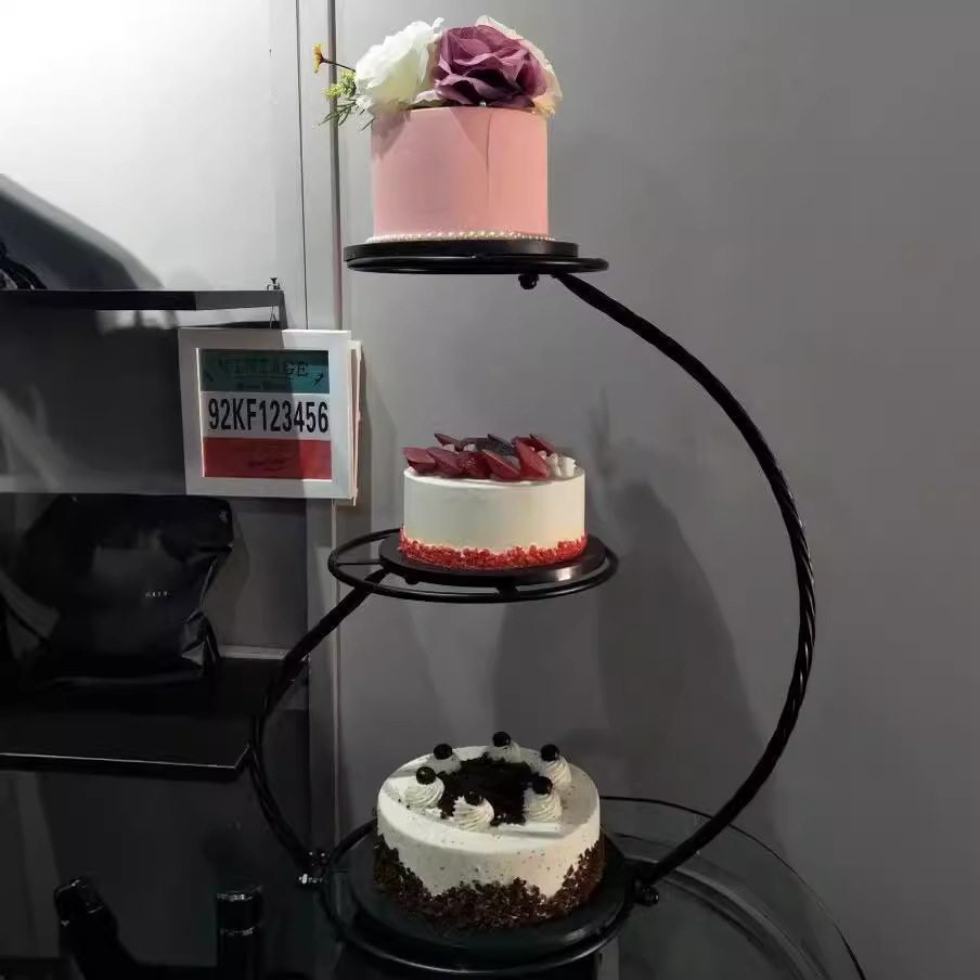Cestas de frutas, estantes de pasteles de boda europeos, torres de pasteles de tres capas, estantes de pasteles de hierro forjado, estantes de bocadillos