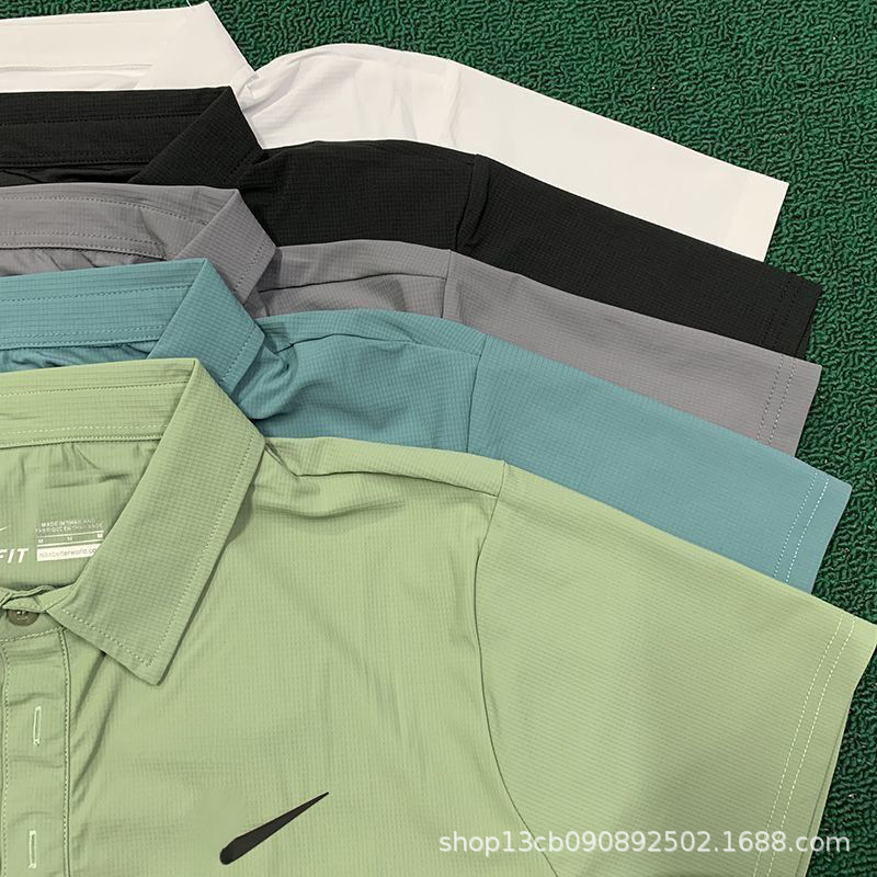 Cross-Border 25 New Men's Polo Shirt European and American Casual Sports Quick-Drying Breathable Lapel Short-Sleeved Top Polo