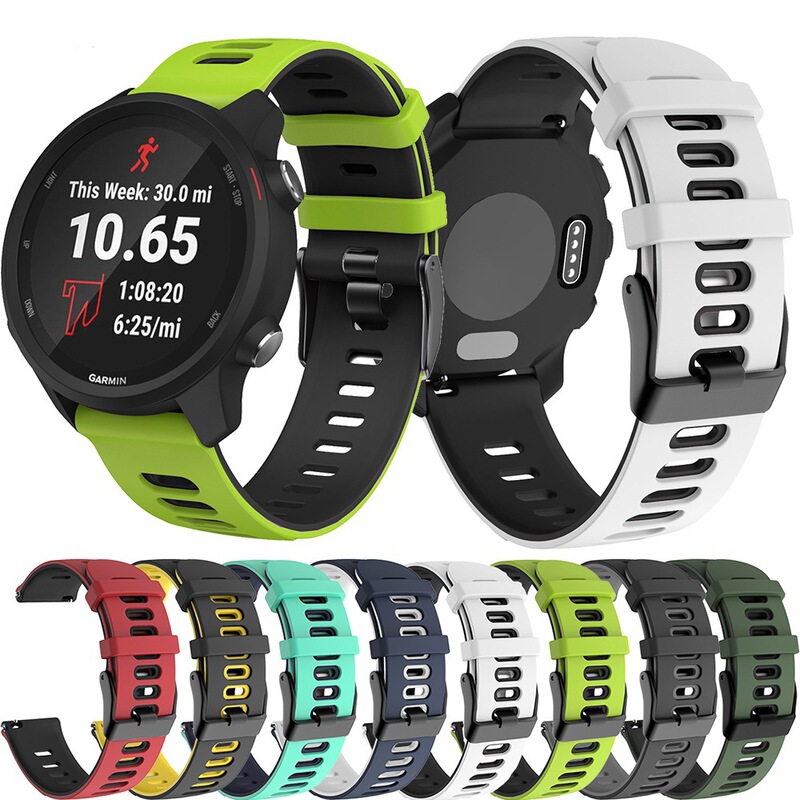 For Garmin venu 2/Venu SQ/Vivoactive4 Two-color Silicone Strap 20 22mm