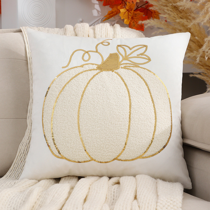外国貿易クロスボーダーハロウィン枕カバーカボチャゴーストフランネル刺繍感謝祭工場ドロップシッピング|undefined
