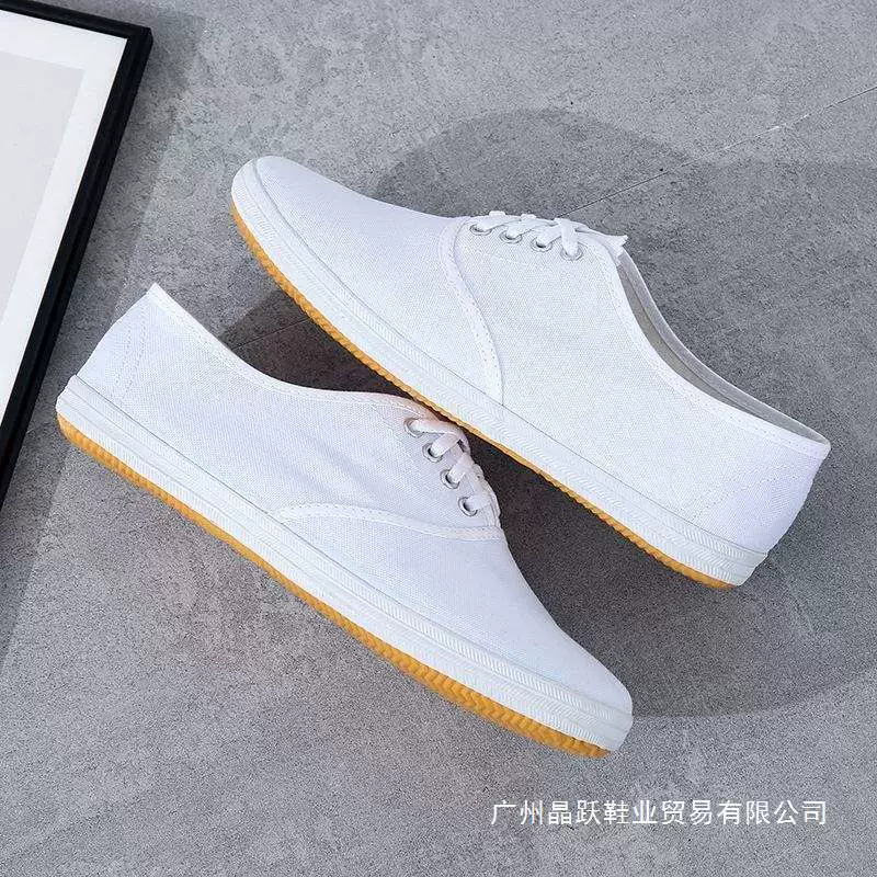 Белые туфли для мужчин и женщин, парусиновые туфли, гимнастические туфли, белые кроссовки, туфли для утренних упражнений по боевым искусствам, рабочая обувь для медсестер на фармацевтическом заводе, белые тканевые туфли.