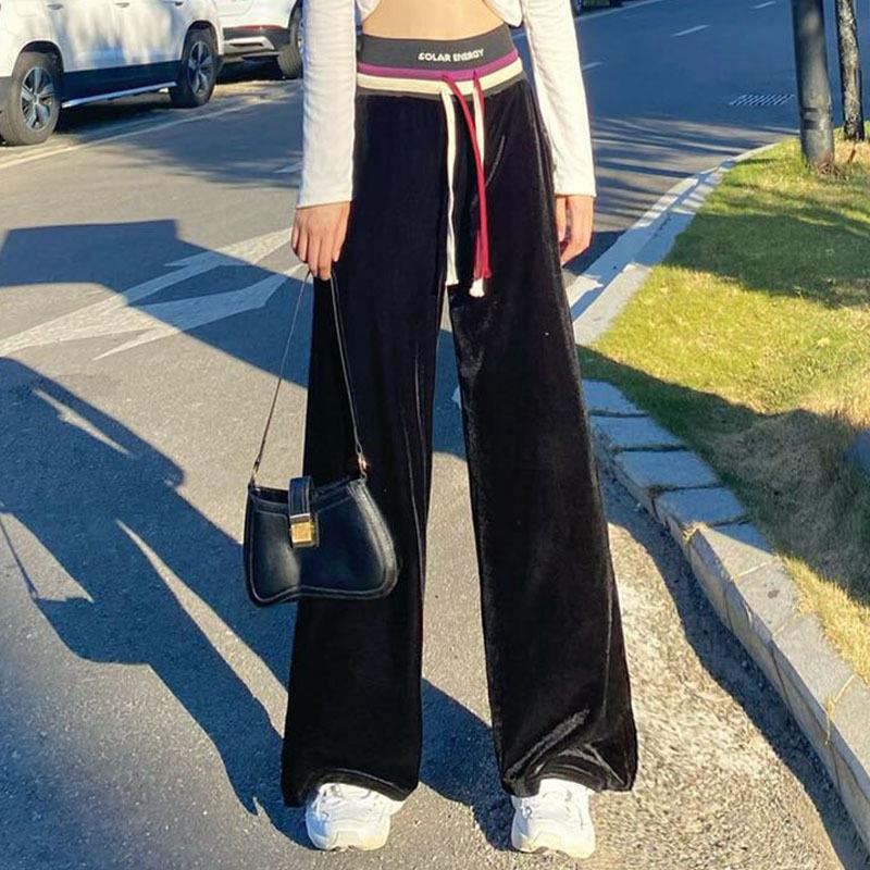 baby Wide leg pants 2022 Autumn and winter new pattern motion ventilation leisure time Straight Drape Paige Mopping the floor trousers