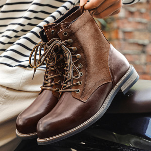 First layer cowhide American retro leather workwear boots ameikaji Martin boots men's motorcycle boots umbrella boots 9031