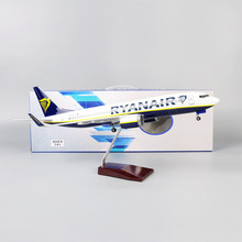 47CM瑞安航空波音737-800仿真带灯客机飞机模型静态摆件Ryanair