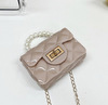 Small children's bag, one-shoulder bag from pearl, chain, chain bag