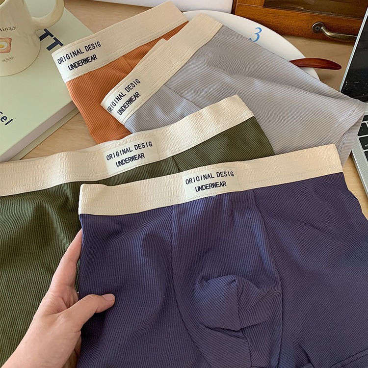 50 algodón costilla ropa interior de los hombres de algodón 5A grado antibacteriano de algodón entrepierna transpirable cómodos pantalones cortos niños boxeadores