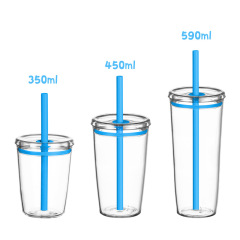 2025新型350ml Tritanストローコップミルクカップコーヒーカップ多色キャンディーストローコップ